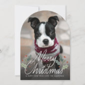 Vrolijk Kerstfeest Hand Lettering Vakantie Foto Ka Kaart (Voorkant)