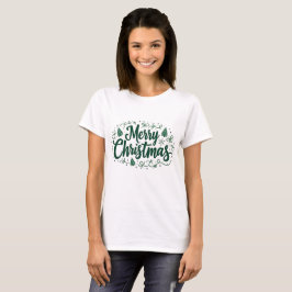 Vrolijk Kerstfeest Hand Lettering Vrouwen T-shirt