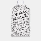 Vrolijk Kerstfeest Hand Tekenen Cadeaulabel (Voorkant)