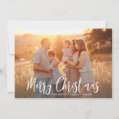 Vrolijk kerstfeest Handbeletterd Script Vakantie F Feestdagenkaart (Voorkant)