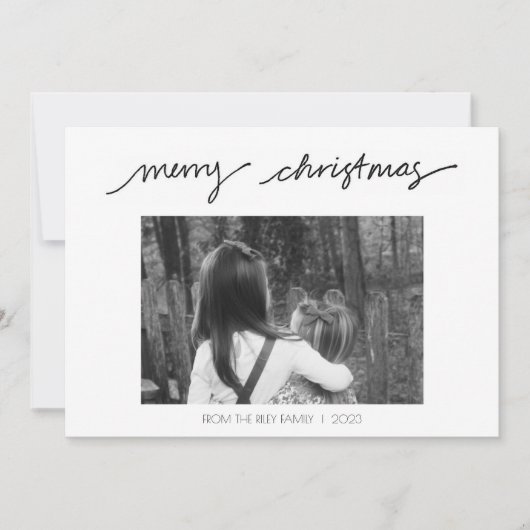 Vrolijk kerstfeest - Handgeschreven minimalistisch Kaart (Voorkant)