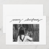 Vrolijk kerstfeest - Handgeschreven minimalistisch Kaart (Voorkant / Achterkant)