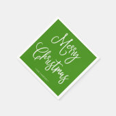 vrolijk kerstfeest | Handgeschreven script op groe Servet (Hoek)