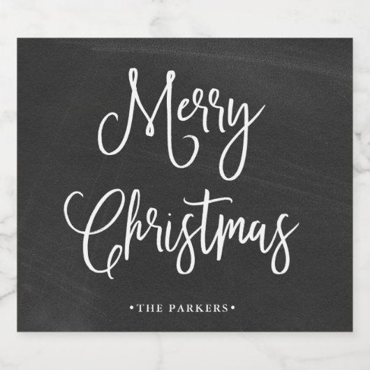 vrolijk kerstfeest | Handgeschreven script op scho Bier Etiket (Enkel label)