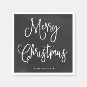 vrolijk kerstfeest   Handgeschreven script op scho Servet