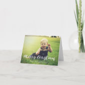 Vrolijk Kerstfeest Handgeschreven Typografie Foto Feestdagen Kaart (Voorkant)