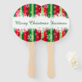 Vrolijk kerstfeest handwaaier (Voorkant en achterkant)