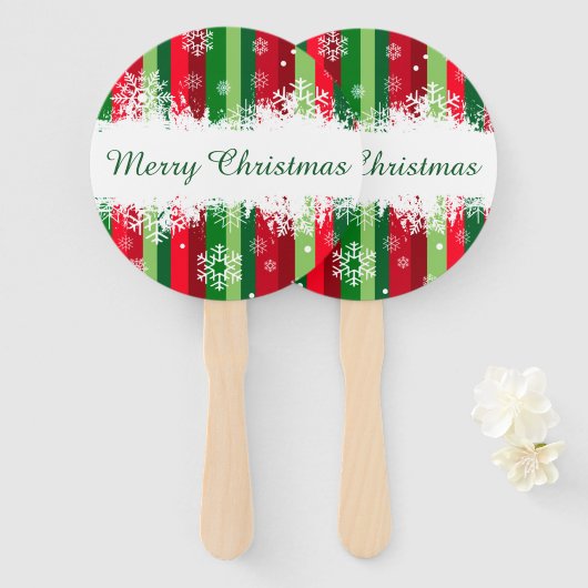 Vrolijk kerstfeest handwaaier (Voorkant en achterkant)