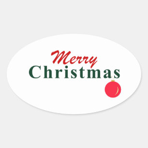Vrolijk kerstfeest, hangend Ornament Elegant Moder Ovale Sticker