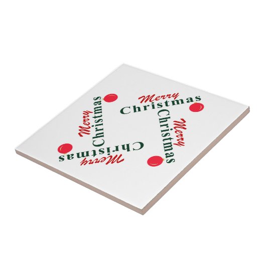 Vrolijk kerstfeest, hangend Ornament Elegante vaka Tegeltje (Zijkant)