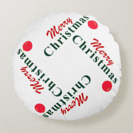 Vrolijk Kerstfeest Hanging Ornament Elegant Rood G Rond Kussen