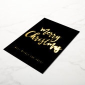 Vrolijk kerstfeest Happy 2023 Elegant Black en Gol Folie Feestdagenkaart (Gedraaid)