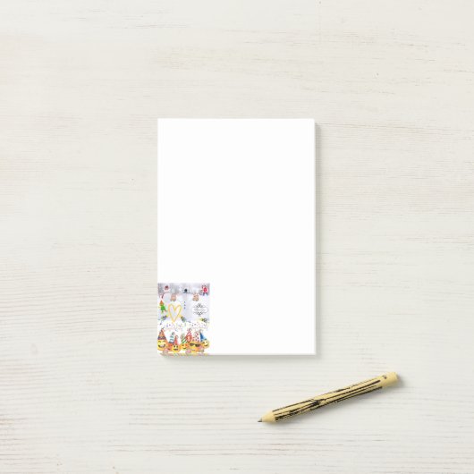 Vrolijk kerstfeest Happy Birthday Bloemen Notities Post-it® Notes (Op bureau)