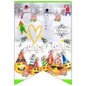 Vrolijk kerstfeest Happy Birthday Bunting Banner (Tweede vlag)