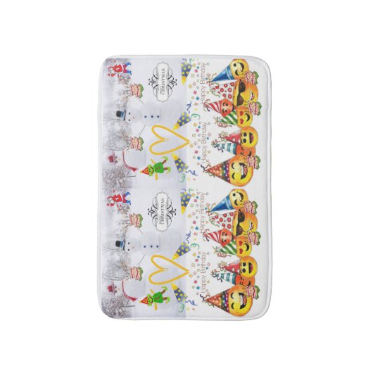 Vrolijk kerstfeest Happy Birthday Douche Mat badka (Voorkant Verticaal)