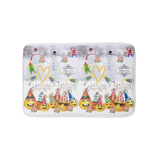Vrolijk kerstfeest Happy Birthday Douche Mat badka (Voorkant)