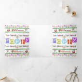 Vrolijk Kerstfeest Happy Birthday Drievoudige Kaar Drieluik Kaart (Binnen)