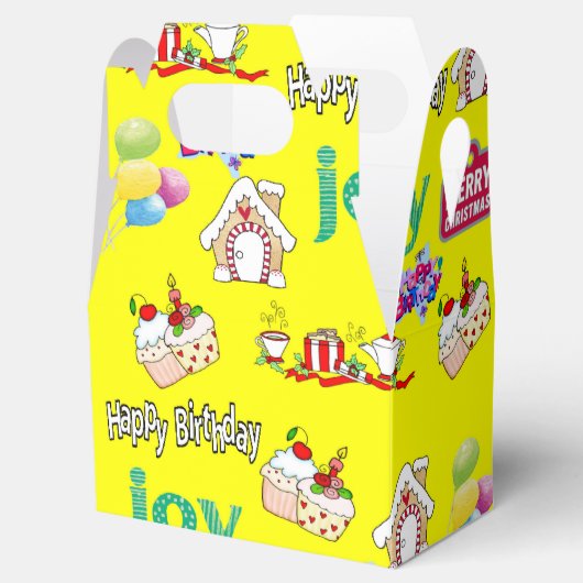 Vrolijk Kerstfeest Happy Birthday Gable Favoriete Bedankdoosjes (Geopend)