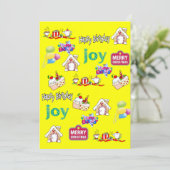 Vrolijk kerstfeest Happy Birthday Invitation Kaart (Staand voorkant)