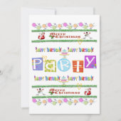 Vrolijk kerstfeest Happy Birthday Invitation Kaart (Voorkant)
