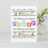 Vrolijk kerstfeest Happy Birthday Invitation Kaart (Staand voorkant)