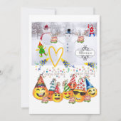Vrolijk kerstfeest Happy Birthday Invitation Kaart (Voorkant)