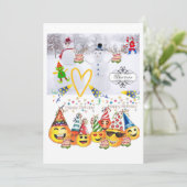 Vrolijk kerstfeest Happy Birthday Invitation Kaart (Staand voorkant)