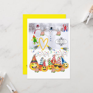 Vrolijk kerstfeest Happy Birthday Invitation Kaart