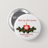 Vrolijk kerstfeest, Happy Birthday Jesus! Ronde Button 5,7 Cm (Voorkant /achterkant)