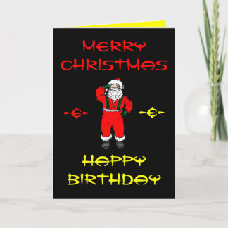 Vrolijk kerstfeest & Happy Birthday Kaarten