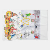 Vrolijk Kerstfeest Happy Birthday Keuken Handdoek (Horizontaal)