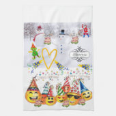 Vrolijk Kerstfeest Happy Birthday Keuken Handdoek (Verticaal)