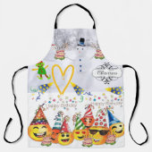 Vrolijk Kerstfeest Happy Birthday Over Print Schor Schort (Voorkant)