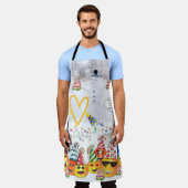 Vrolijk Kerstfeest Happy Birthday Over Print Schor Schort (Gedragen)