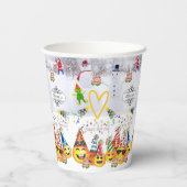 Vrolijk kerstfeest Happy Birthday Paper Cup Papieren Bekers (Achterkant)