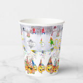 Vrolijk kerstfeest Happy Birthday Paper Cup Papieren Bekers (Rechts)