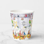 Vrolijk kerstfeest Happy Birthday Paper Cup Papieren Bekers (Voorkant)