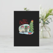 Vrolijk kerstfeest Happy Camper Funny Camping Life Kaart (Staand voorkant)