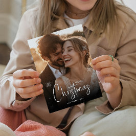 Vrolijk Kerstfeest Happy Couple Custom Photo Feestdagenkaart