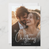 Vrolijk Kerstfeest Happy Couple Custom Photo Feestdagenkaart (Voorkant)