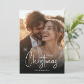 Vrolijk Kerstfeest Happy Couple Custom Photo Feestdagenkaart (Staand voorkant)