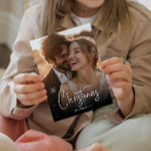 Vrolijk kerstfeest Happy Couple Custom Photo Holid Briefkaart