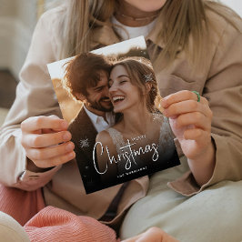 Vrolijk kerstfeest Happy Couple Custom Photo Holid Briefkaart