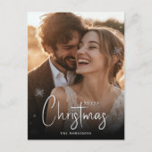 Vrolijk kerstfeest Happy Couple Custom Photo Holid Briefkaart (Voorkant)