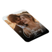 Vrolijk Kerstfeest Happy Couple Custom Photo Magneet (Rechterzijde)