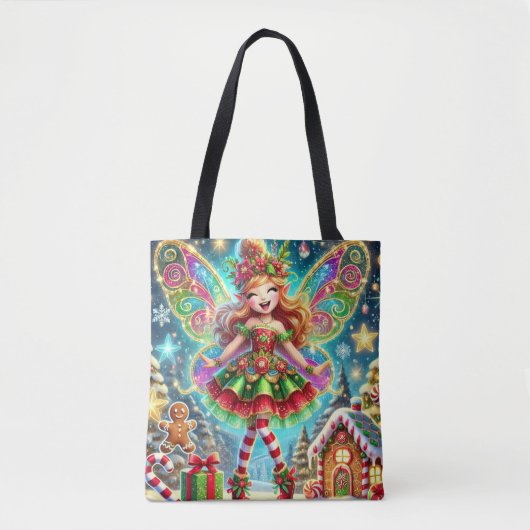 Vrolijk kerstfeest Happy Fairy Magic Tote Bag (Voorkant)