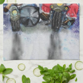 Vrolijk kerstfeest - Happy Friends - Fun Painting Theedoek (Gevouwen)