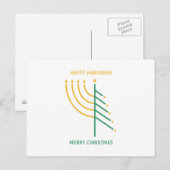 Vrolijk kerstfeest, Happy Hanukkah Briefkaart (Voorkant / Achterkant)