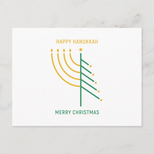 Vrolijk kerstfeest, Happy Hanukkah Briefkaart (Voorkant)