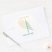 Vrolijk kerstfeest, Happy Hanukkah Ronde Sticker (Envelop)